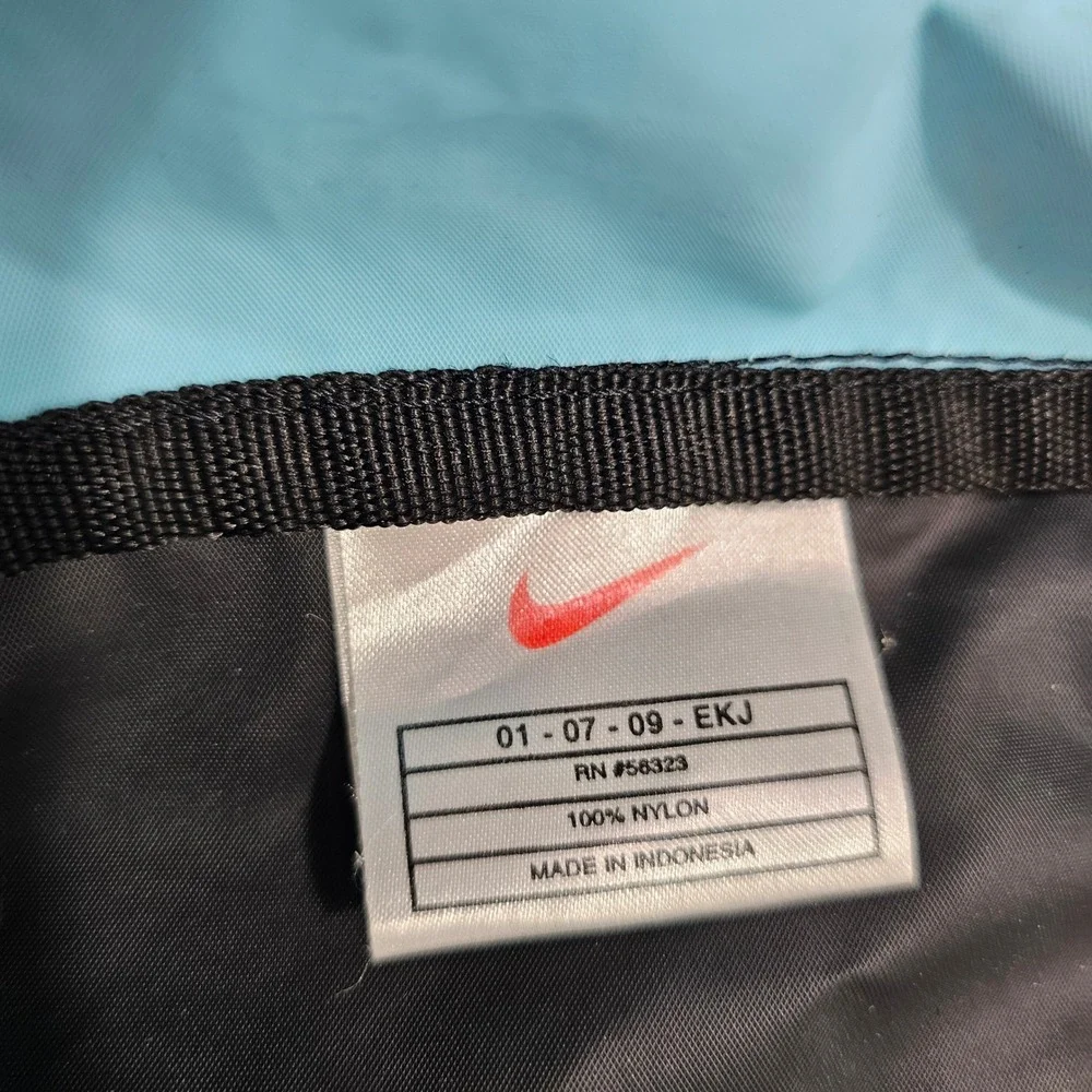 Nike Duffle Bag OS Black Blue Logo Gym Travel Sports Carry On Duffel
